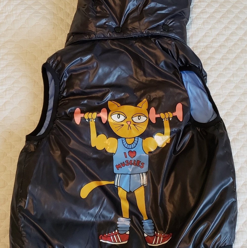 VGUC Mini Rodini Adidas Cats Puffer Vest sz 2-3